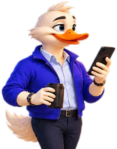 Bran the duck asking an AI assistant on his phone which CRM to buy